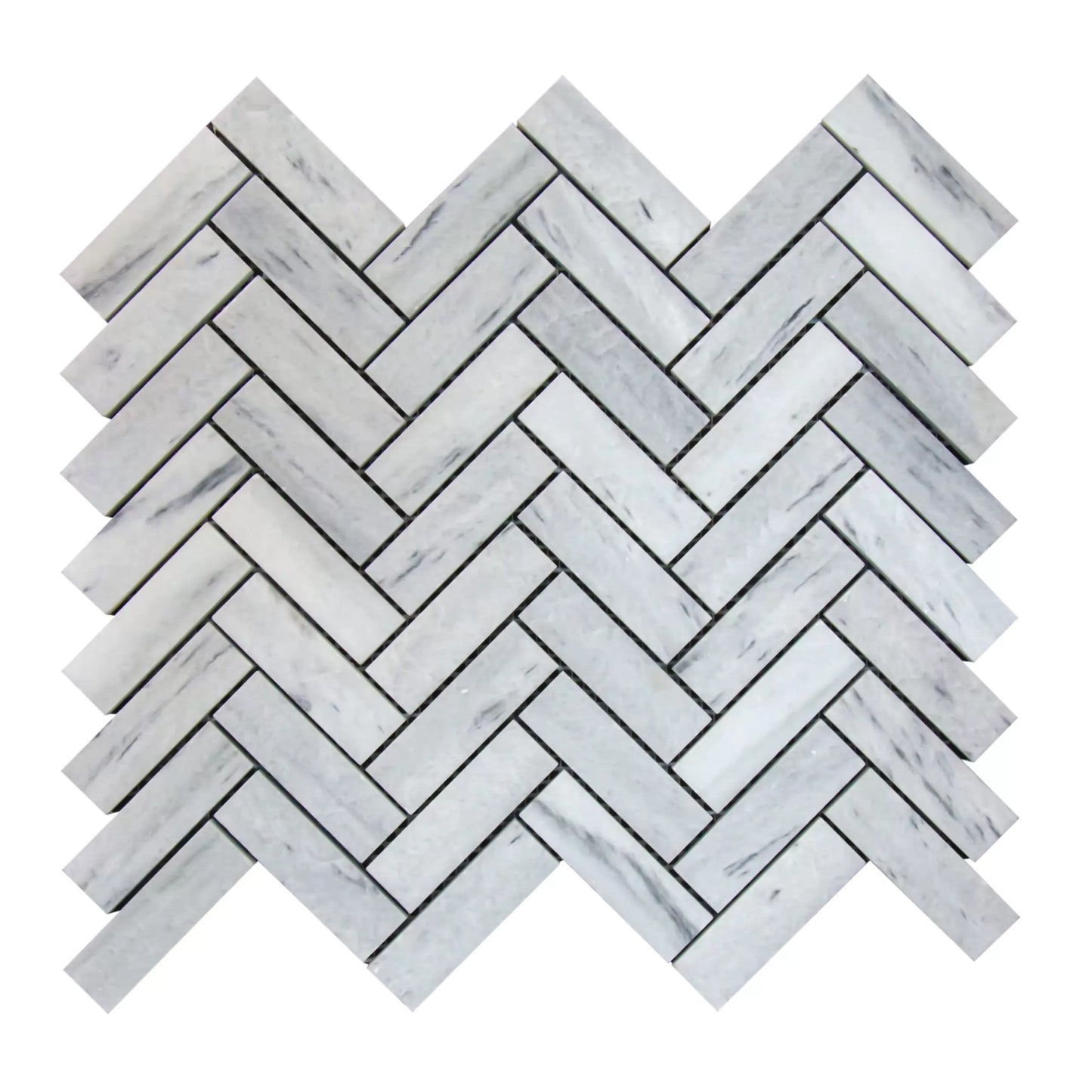 Solto White 1×3 Herringbone Mosaics