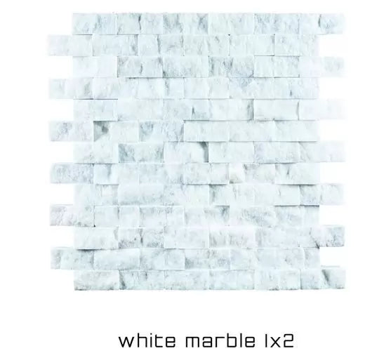 Splitface 1×2 White Marble