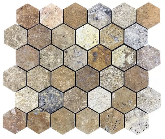 Scabos 2" Hexagon Mosaics