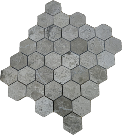 2" Silver Shadow Hexagon Mosaic