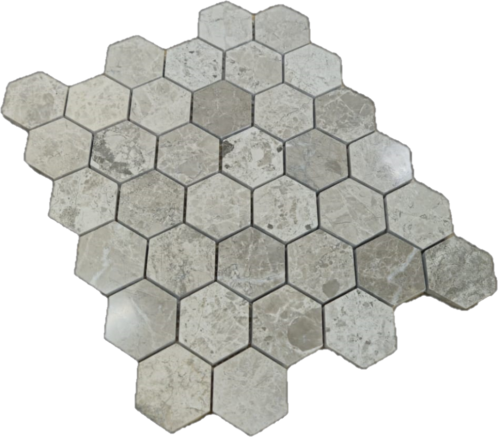 2" Silver Shadow Hexagon Mosaic