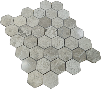 2" Silver Shadow Hexagon Mosaic