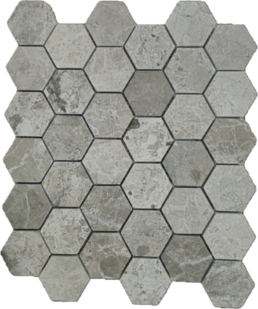 2" Silver Shadow Hexagon Mosaic