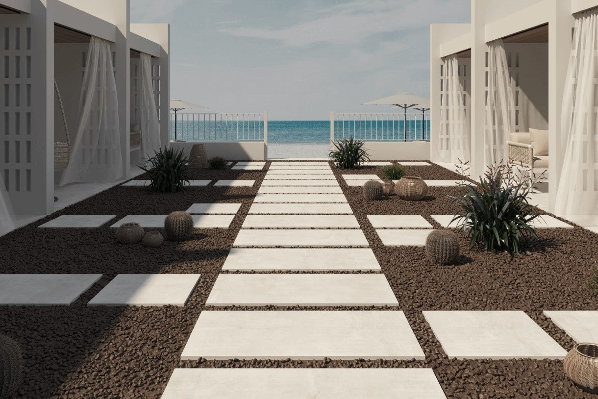 24x24 Nexos White Porcelain Pavers